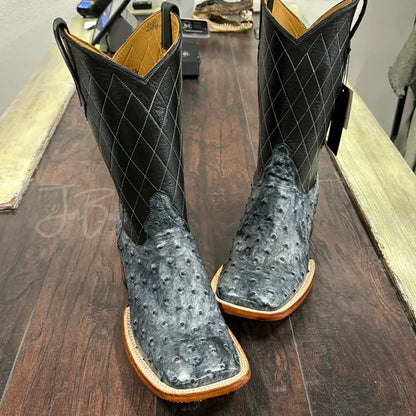 Black Rio Grande Ostrich - 11 EE - Boots