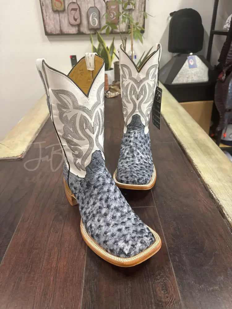 Black Rio Grande Ostrich Boots