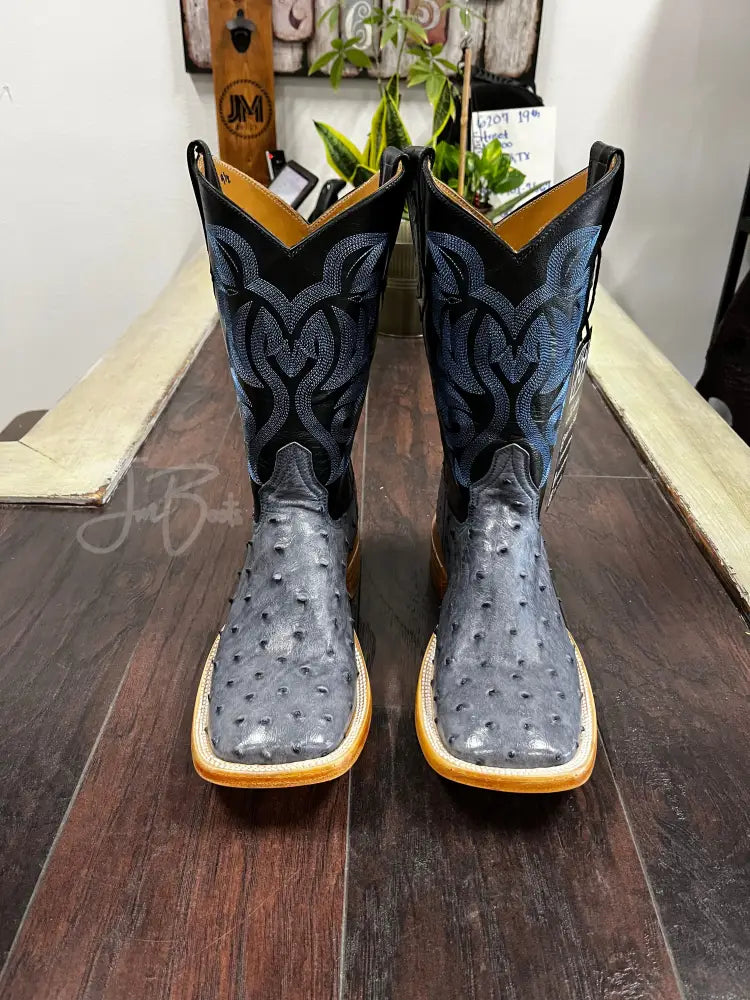 Blue Jean Ostrich Boots