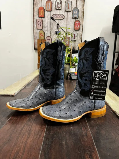 Blue Jean Ostrich Boots