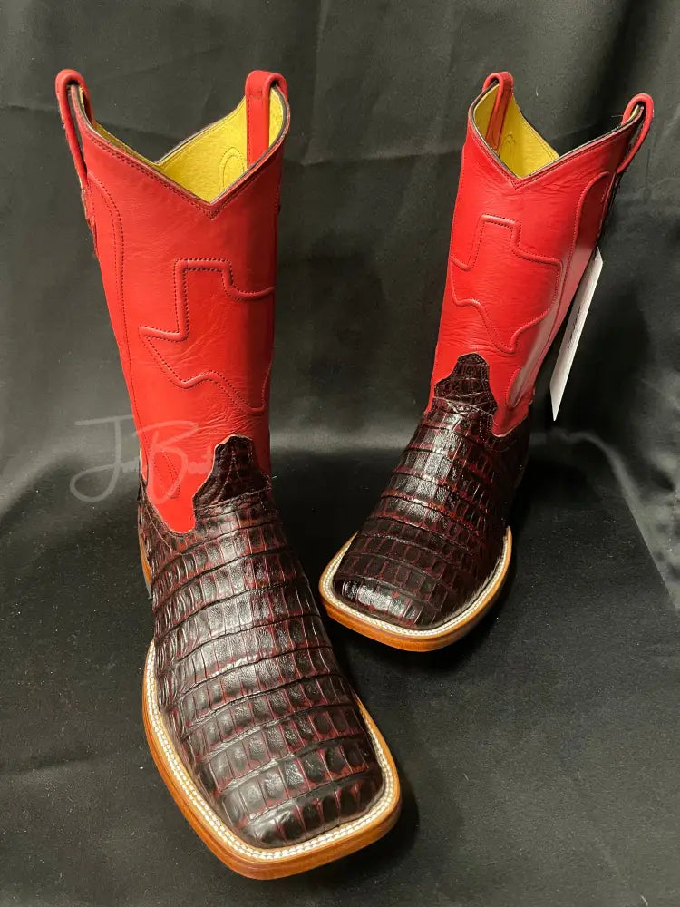 Caiman Belly- Black Cherry - Cowboy boots