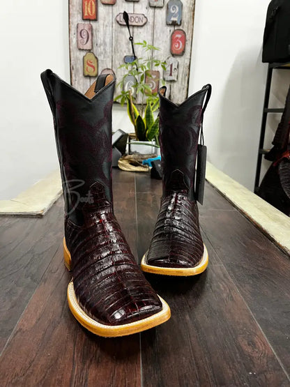 Caiman Belly- Black Cherry Cowboy boots