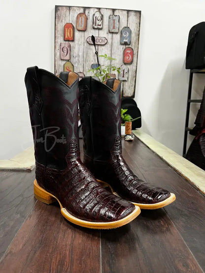 Caiman Belly- Black Cherry Cowboy boots