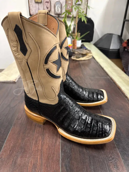 Caiman Belly-Black Cowboy boots