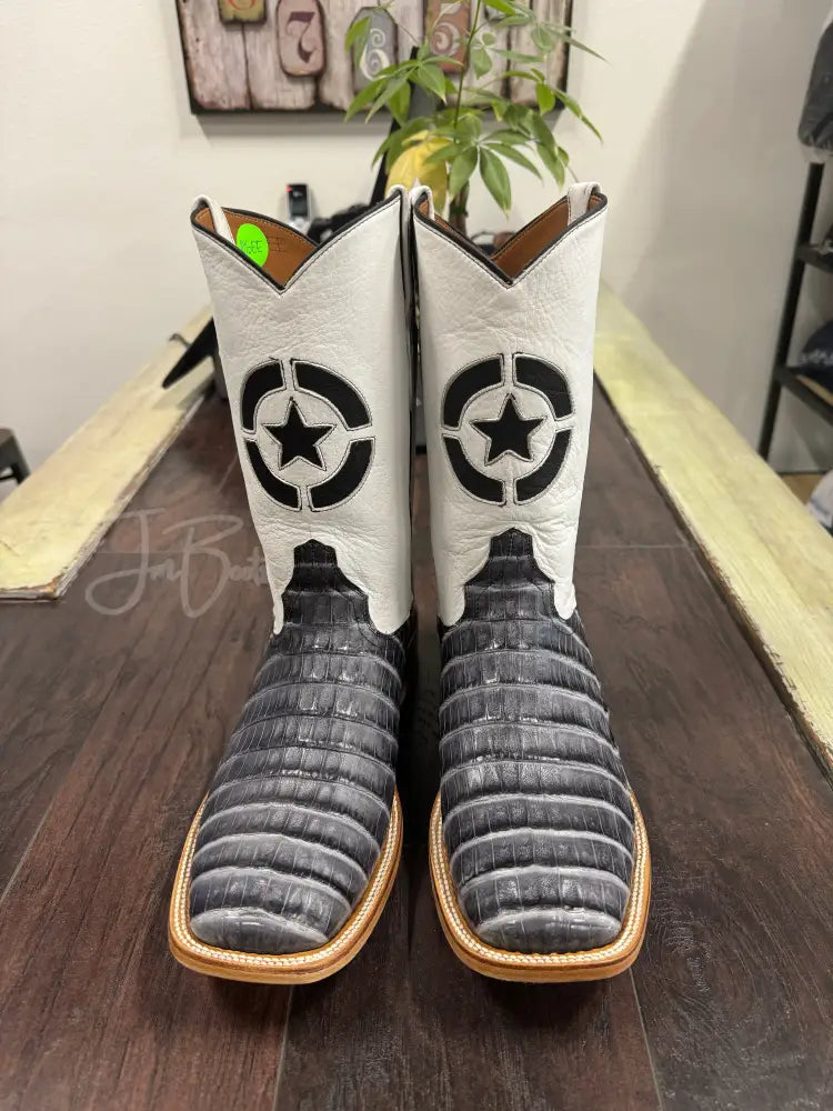 Caiman Belly- Blue black Justin - 10.5 EE - Cowboy boots