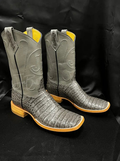 Caiman Belly Grey Boots