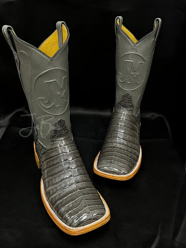 Caiman Belly Grey Boots