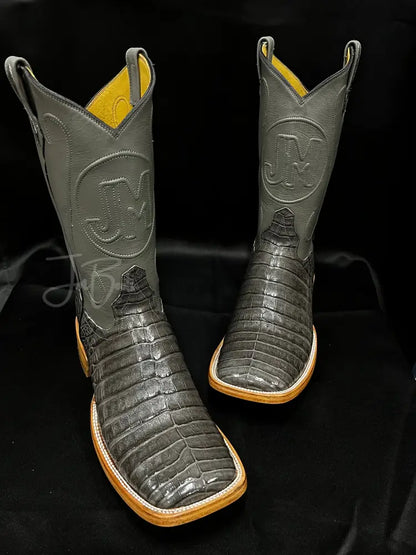 Caiman Belly Grey Boots