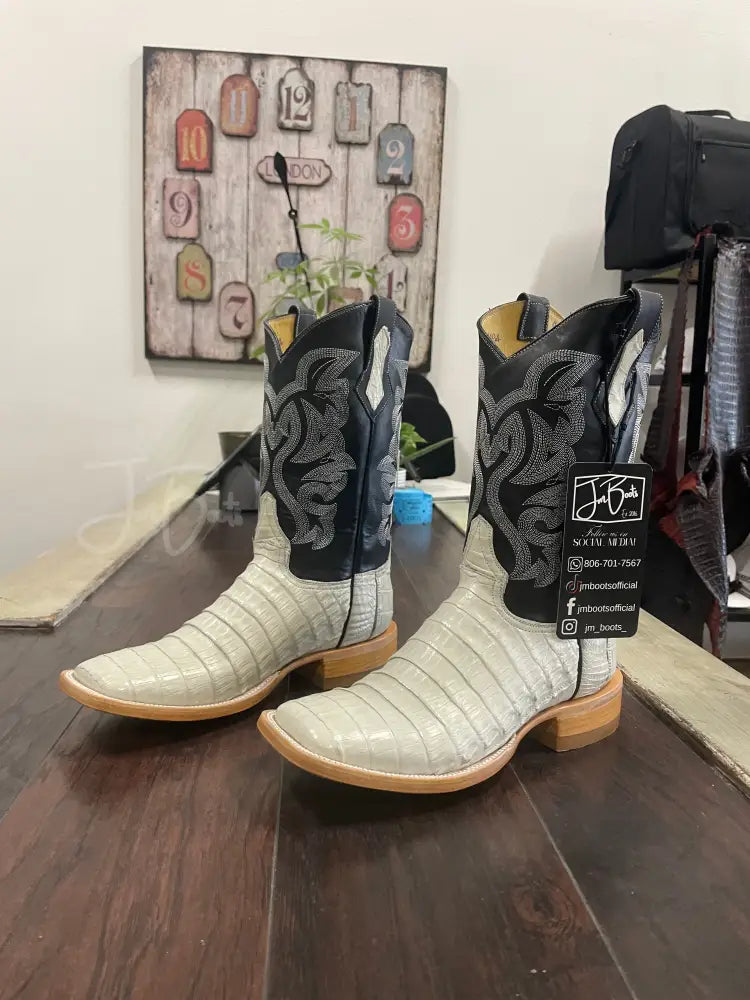 Caiman Belly- Hueso - Cowboy boots