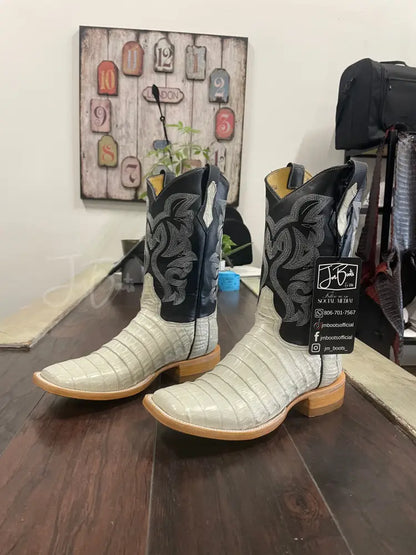 Caiman Belly- Hueso - Cowboy boots