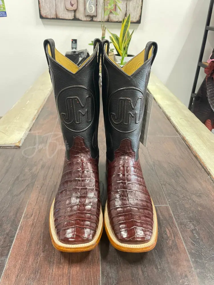 Caiman Belly- Wine - Cowboy boots