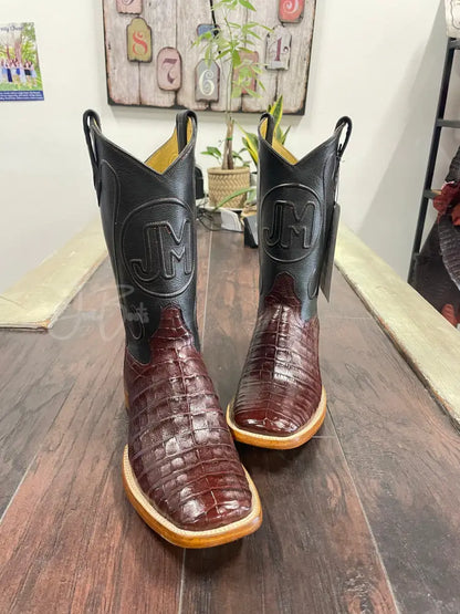 Caiman Belly- Wine - Cowboy boots