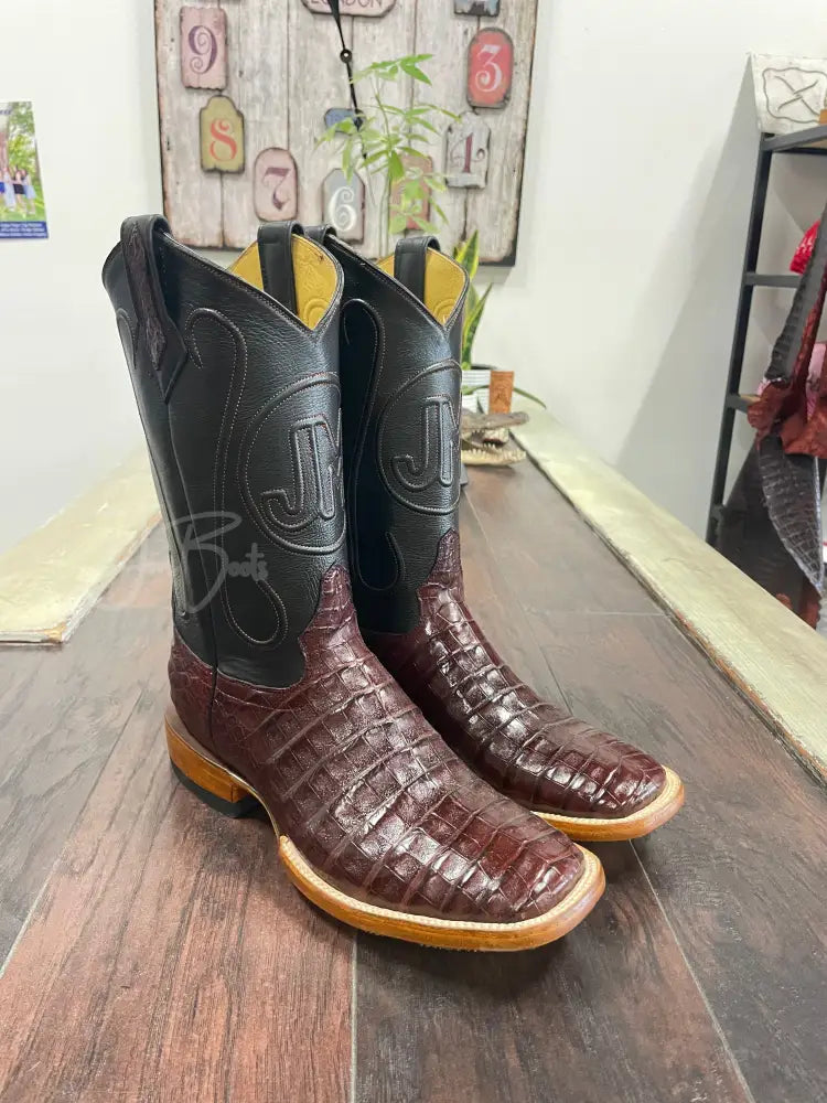 Caiman Belly- Wine - Cowboy boots