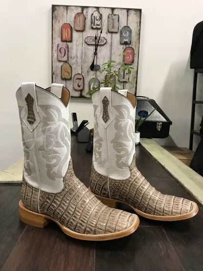 Caiman Belly- Winter Safari - 7.5 EE - Cowboy boots