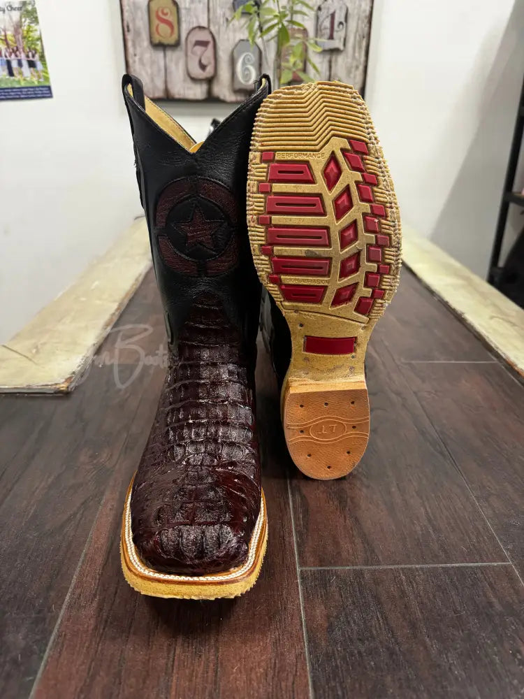 Caiman Hornback Black Cherry Steel Toe - 10EE - Boots