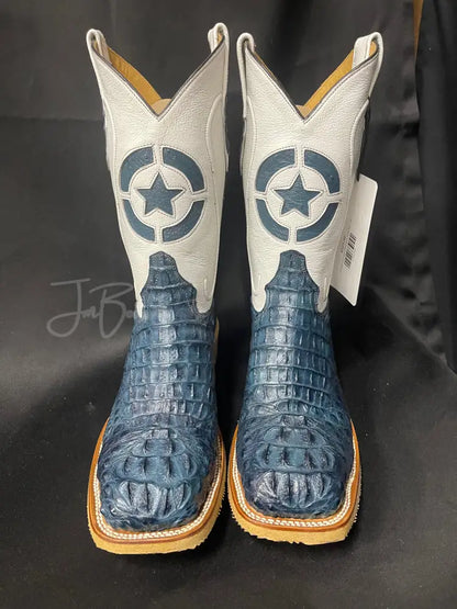Caiman Hornback Blue Jean Steel Toe - 9E - Boots