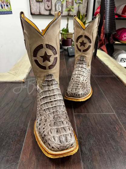 Caiman Hornback Mink & black Steel Toe - 10 1/2 EE - Boots