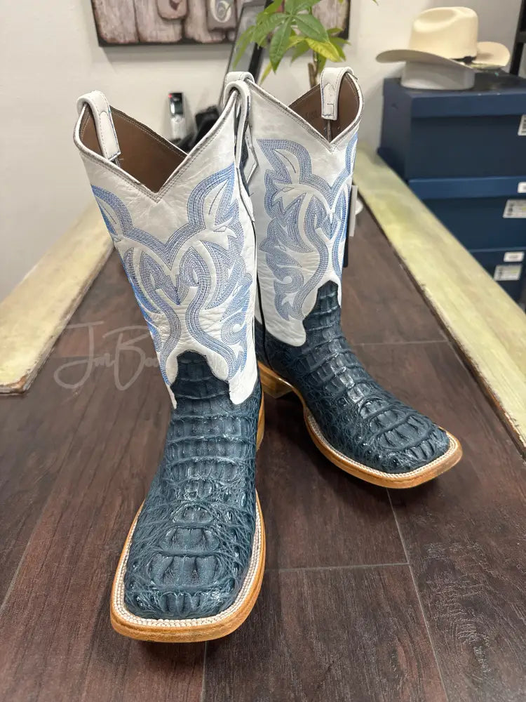 Caiman hornback neck- blue jean - Boots