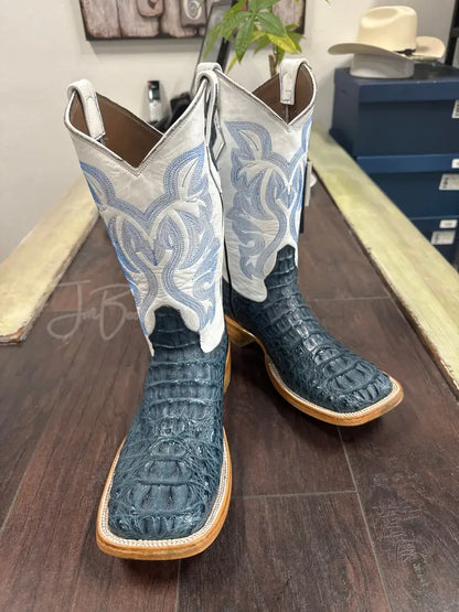 Caiman hornback neck- blue jean - Boots
