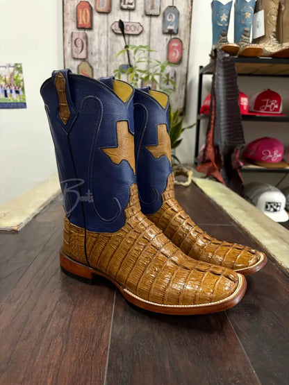 Caiman Tail-Antique Saddle - 11 EE - Men’s western boots