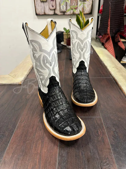 Caiman Tail- Black Round - 10 EE - Boots