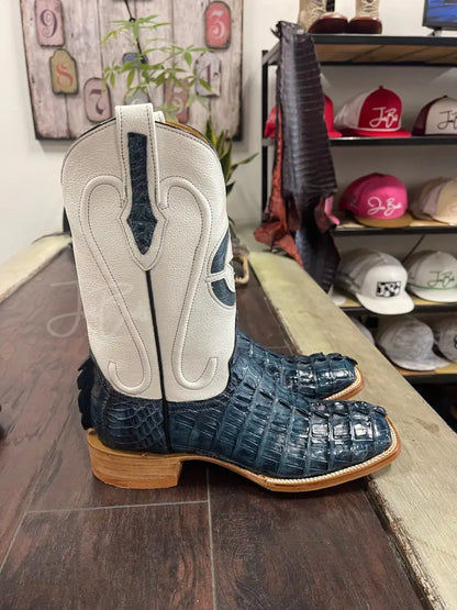 Caiman tail- blue jean - 8 1/2 E - Boots