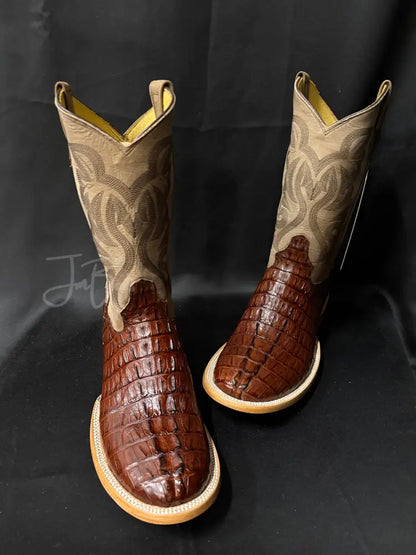 Caiman Tail- Cigar - 10 EE - Cowboy boots