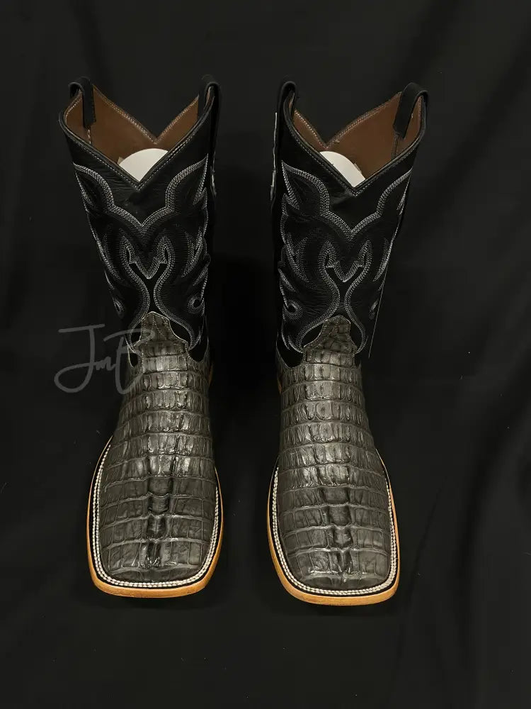 Caiman Tail- Grey 10 1/2 EE Cowboy boots