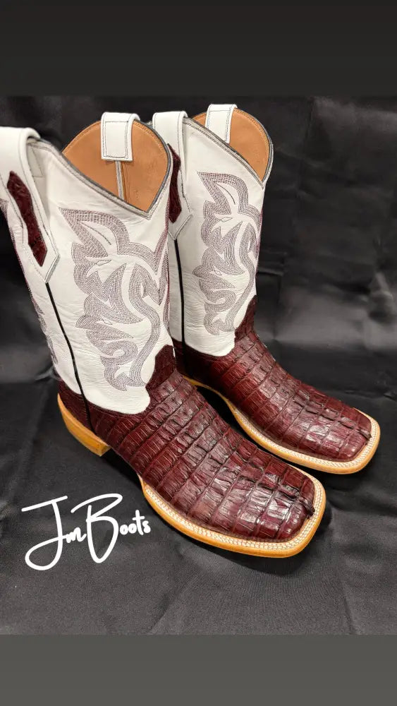 Caiman Tail- wine - 12 EE - Cowboy boots