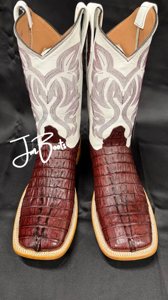Caiman Tail- wine - 12 EE - Cowboy boots