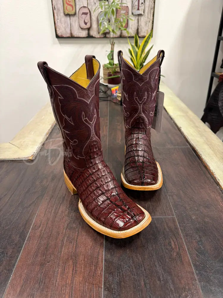 Caiman Tail- Wine - Cowboy boots