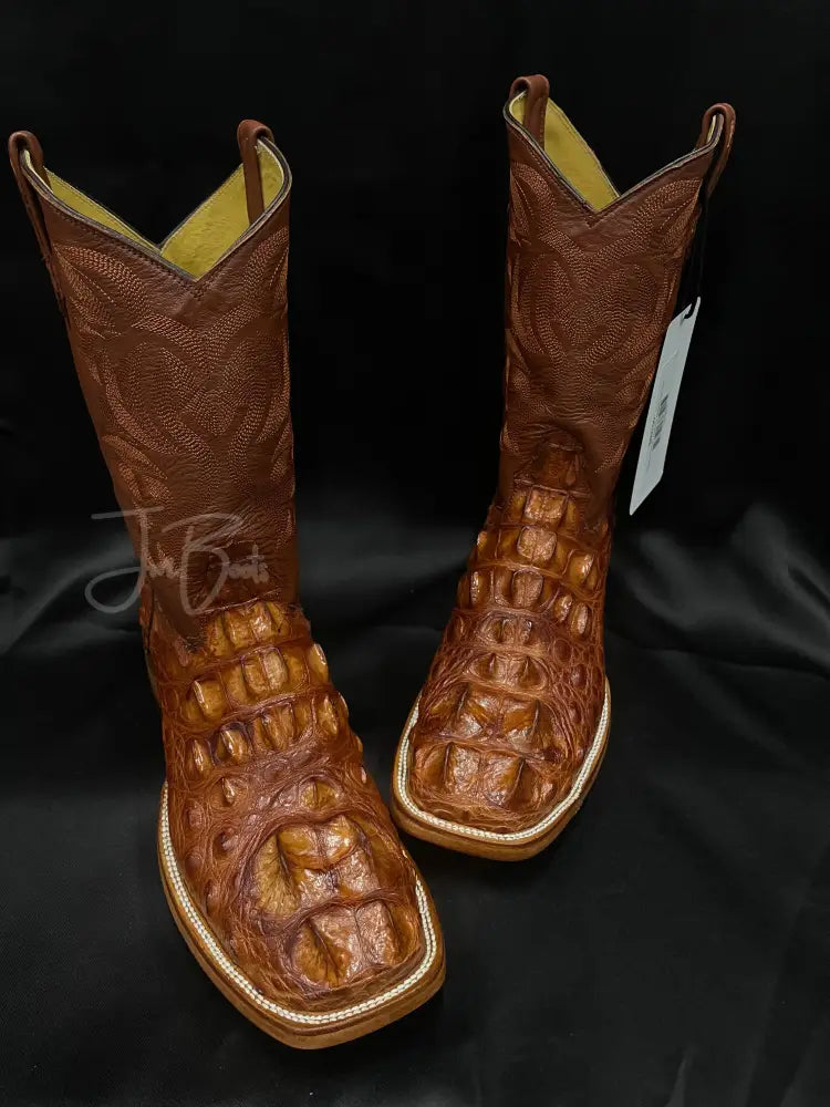 Cognac Hornback American Alligator 10 1/2 E Boots