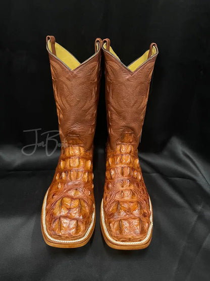 Cognac Hornback American Alligator 10 1/2 E Boots