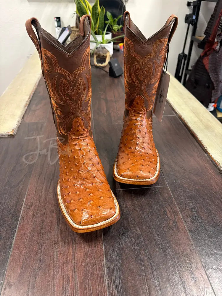 Cognac Ostrich Boots