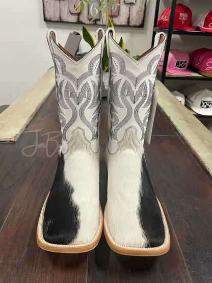 Cowhide Black and White - 11 EE - Cowboy boots