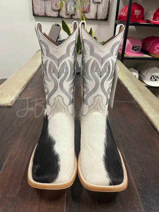 Cowhide Black and White - 11 EE - Cowboy boots