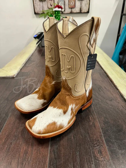 Cowhide br/wh 6.5EE - 6.5EE - Cowboy boots