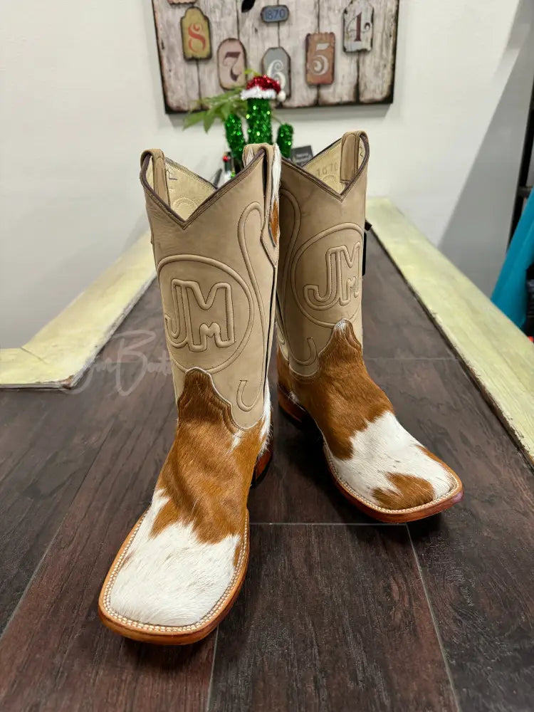 Cowhide br/wh 6.5EE - 6.5EE - Cowboy boots