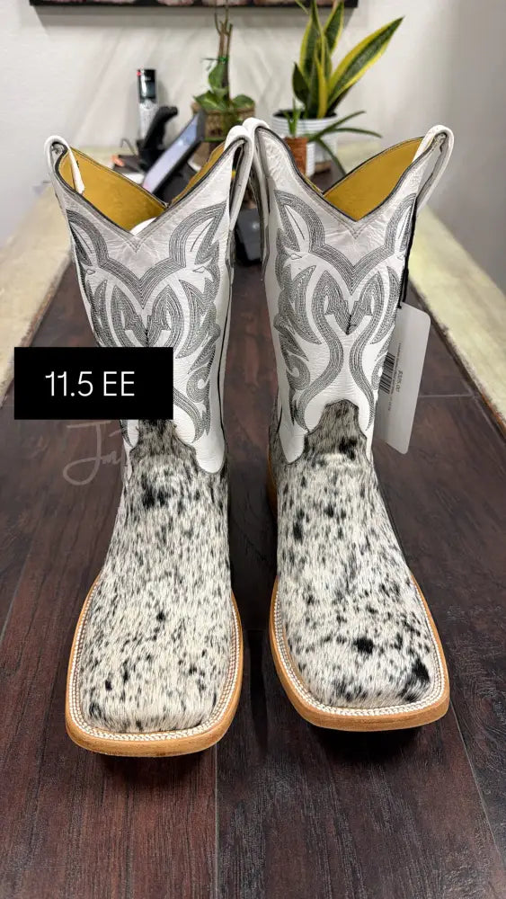 Cowhide Salt and Pepper Cowboy boots