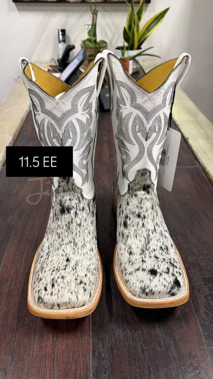 Cowhide Salt and Pepper Cowboy boots