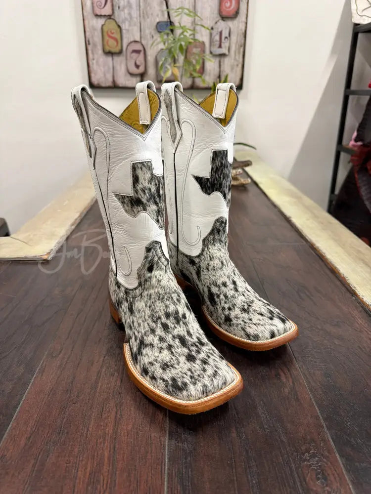 Cowhide Salt and Pepper - 5 1/2 E - Cowboy boots