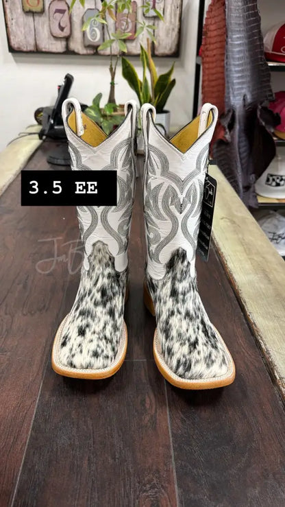 Cowhide Salt and Pepper - Cowboy boots