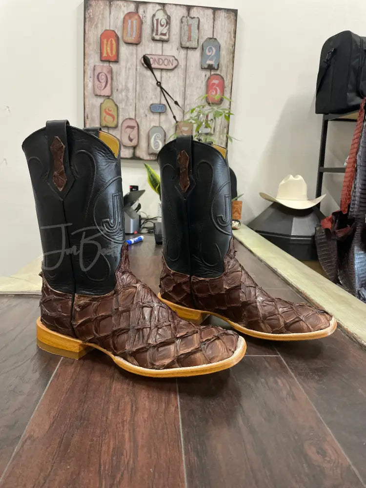 Exotic Pirarucu Matte Chocolate Brown boots Boots