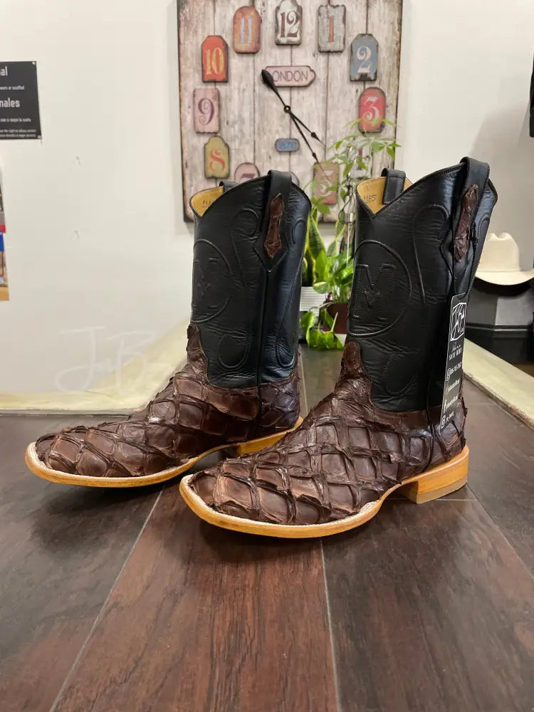 Exotic Pirarucu Matte Chocolate Brown boots Boots
