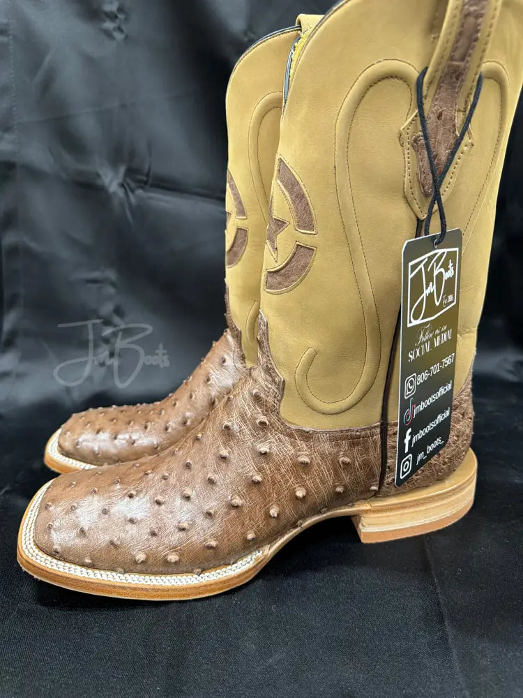 JM Ostrich Kango Tobacco Boots