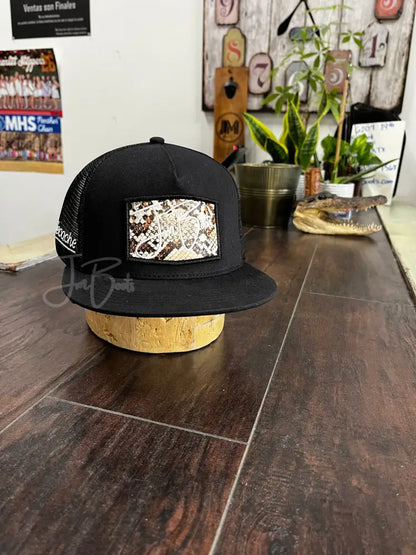 JM Signature Black- Python Patch Hats