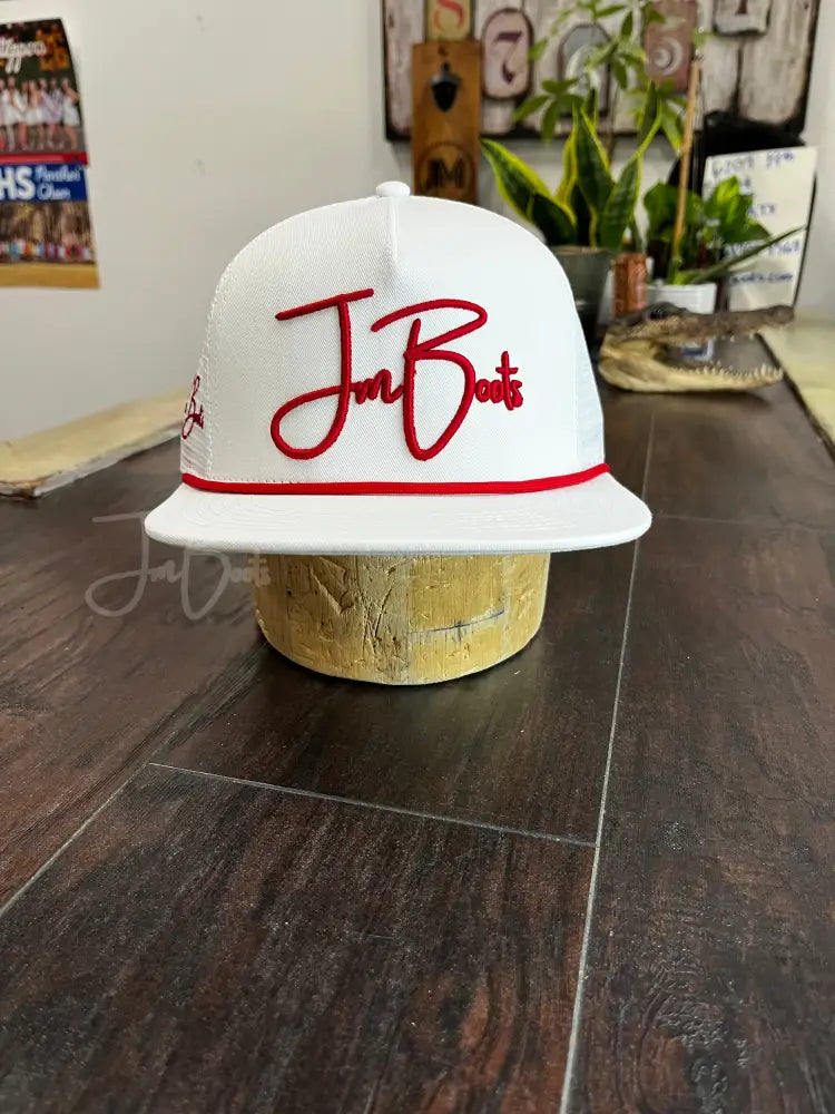 JM Signature Logo- Red Hats