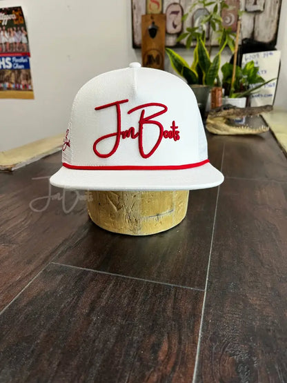 JM Signature Logo- Red Hats