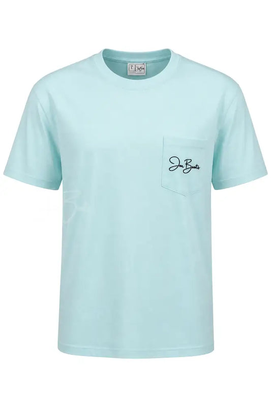 JM Signature Pocket Tee- Aqua