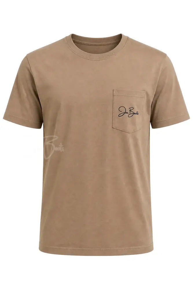 JM Signature Pocket Tee- Brown